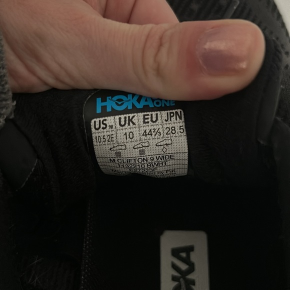 Men’s HOKA Clifton 9 Black / White Size 10.5 WIDE - Picture 6 of 6